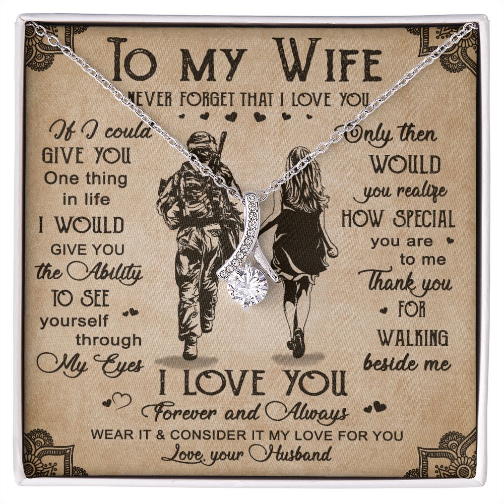 Birthday Gifts For Wife, Necklace Gifts For Wife From Husband, To My Wife Jewelry For Women , To My Wife Necklace  from Husband Wedding Anniversary Present For Wife, Beautiful Wife Jewelry Christmas20 Alluring Beauty Necklace