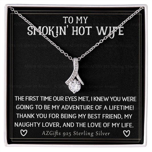 To My Smokin' Hot Wife Necklace from Husband Jewelry With Box Gift for Wife Pendant Jewelry Birthday Gift For Women From Men Romantic Gift For Wife Jewelry for Women 301 Alluring Beauty Necklace