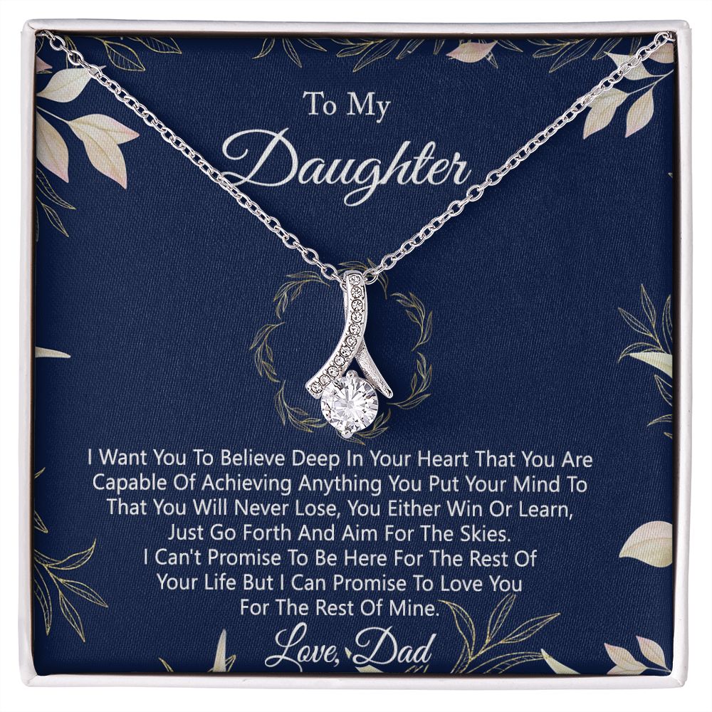 Gift For Daughter from Dad Daughter Father Necklace for Daughter Gift from Dad To My Daughter Necklace Daughters Birthday Christmas Jewelry Birthday Gifts for Women Girls Alluring Beauty Necklace