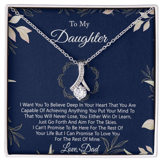 Gift For Daughter from Dad Daughter Father Necklace for Daughter Gift from Dad To My Daughter Necklace Daughters Birthday Christmas Jewelry Birthday Gifts for Women Girls Alluring Beauty Necklace