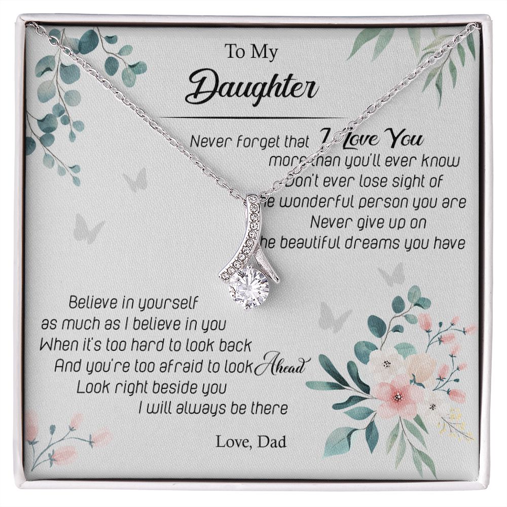 To My Daughter Alluring Beauty Necklace, Necklace Message Card Meaningful