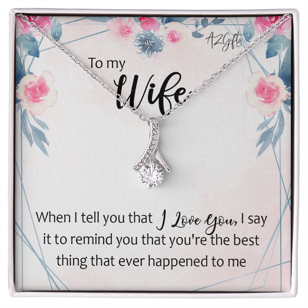 To My Wife Necklace from Husband, Personalized Necklace for Women, Luxury Necklace for Wife from Man Men, Wedding Anniversary Present For Wife, Beautiful Wife Jewelry Christmas Birthday Gifts For Wife Alluring Beauty Necklace