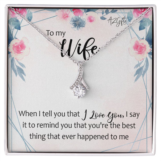 To My Wife Necklace from Husband, Personalized Necklace for Women, Luxury Necklace for Wife from Man Men, Wedding Anniversary Present For Wife, Beautiful Wife Jewelry Christmas Birthday Gifts For Wife Alluring Beauty Necklace