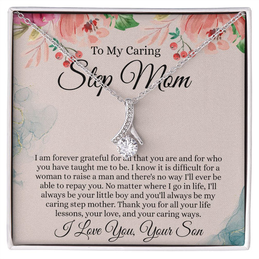 To My Step Mom Gift, Step Mom Necklace, Step Mom Gift From Son, Step Mom Mother's Day Gift From Step Son, Step Mom Birthday Gift, Step Mom Gift Necklace from Step Son Alluring Beauty Necklace