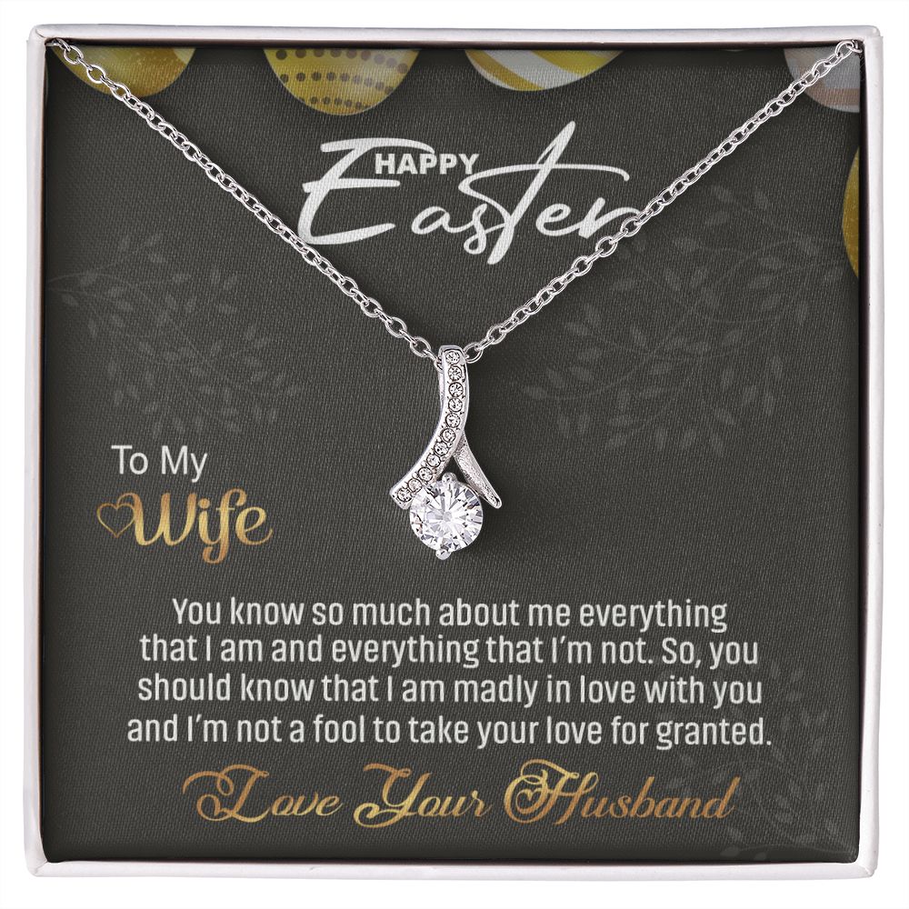To my Wife Love Knot Necklace, Easter Gift for Wife Necklace, Easter Necklace Alluring Beauty Necklace