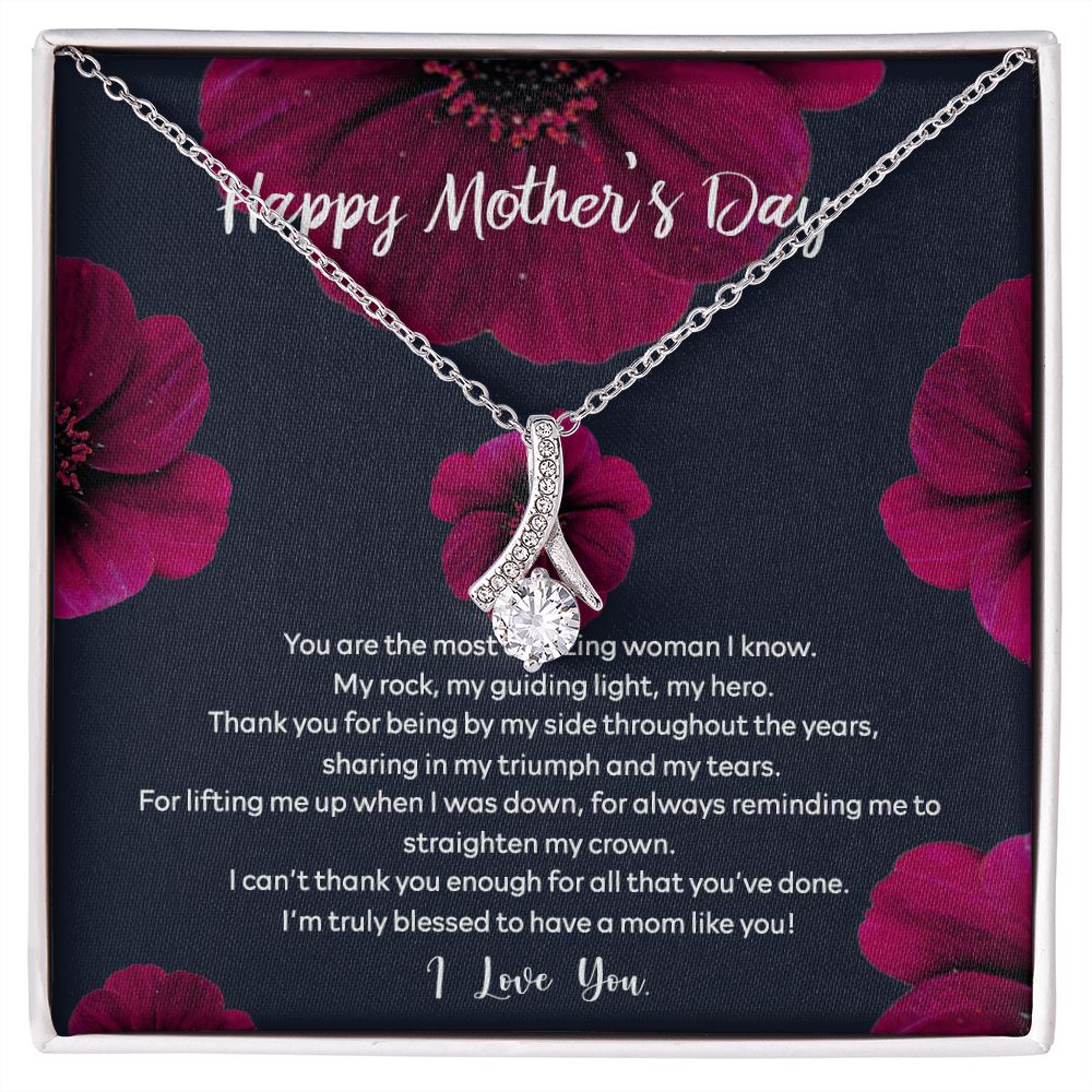 Mom Necklace Gifts for Mom from Daughter to Mom Gifts for Mothers Day from Daughter, To My Mom Necklace from Daughter to Mom Birthday Gifts Necklace with Message Card and Gift Box2235 Alluring Beauty Necklace