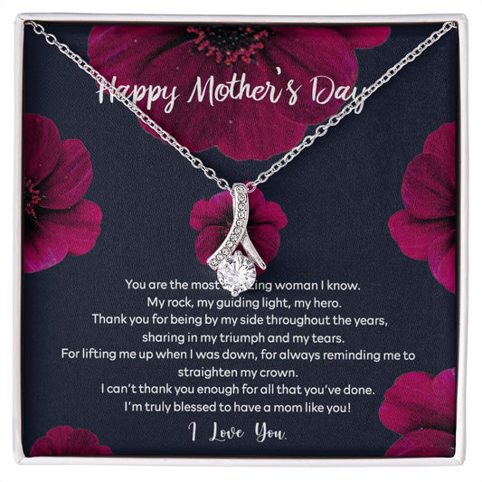 Mom Necklace Gifts for Mom from Daughter to Mom Gifts for Mothers Day from Daughter, To My Mom Necklace from Daughter to Mom Birthday Gifts Necklace with Message Card and Gift Box2235 Alluring Beauty Necklace