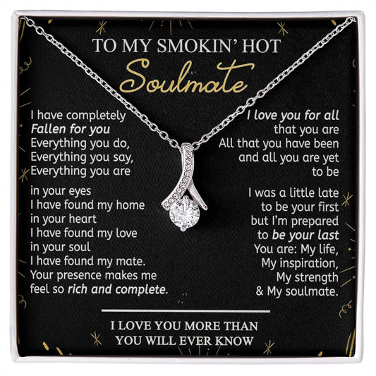 To My Smokin Hot Soulmate Necklace - Wife Gifts From Husband To My Wife Necklace, Gift for Her Romantic, Girlfriend Gifts Necklace for Wife from Men Includes Message Card and Gift Box 21 Alluring Beauty Necklace