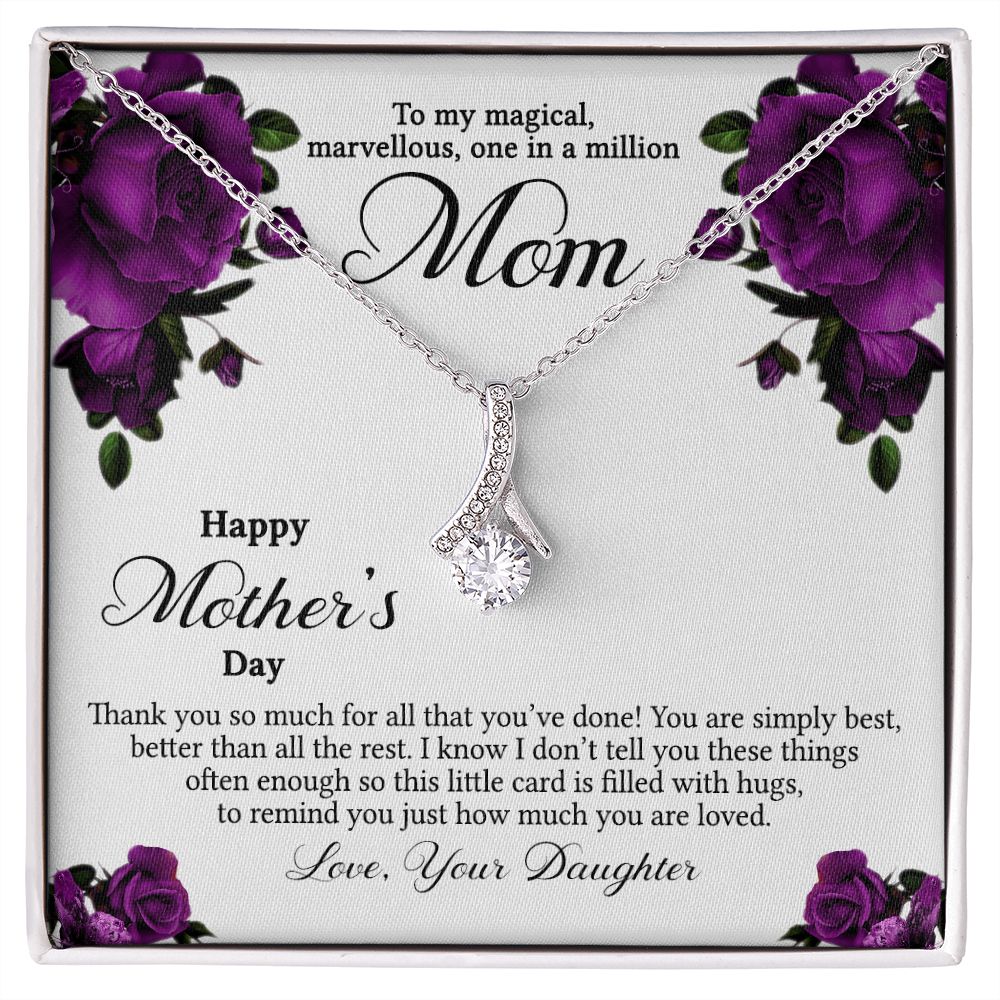 Mom Necklace Gifts for Mom from Daughter to Mom Gifts for Mothers Day from Daughter, To My Mom Necklace from Daughter to Mom Birthday Gifts Necklace with Message Card and Gift Box3 Alluring Beauty Necklace
