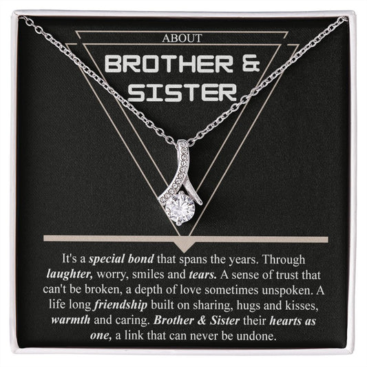 Brother & Sister Gift Necklace Cuban Link Chain Necklace Gift From Sister to Bro Alluring Beauty Necklace