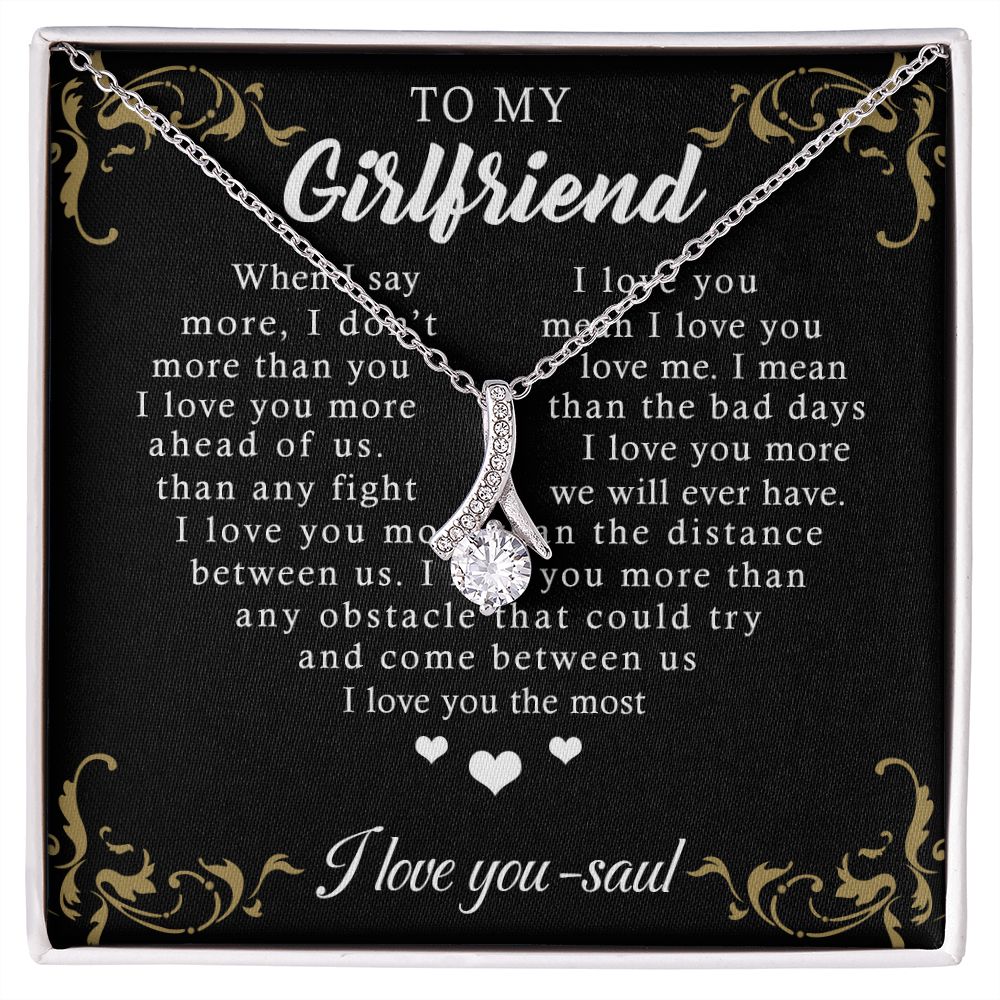 To My Girlfriend Necklace from Boyfriend, Personalized Necklace for Women, Luxury Necklace for Girlfriend, Wedding Anniversary Present For Her, Girlfriend Gift Jewelry Christmas Birthday Gift Alluring Beauty Necklace