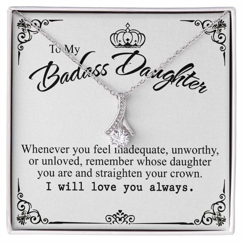 Bonus Daughter Gifts From Stepdad, Step Daughter Gifts From Stepmom, Stepdaughter Gifts From Stepdad, Father Stepdaughter Necklace, To My Bonus Daughter Necklaces, Christmas Gifts For Bonus7 Alluring Beauty Necklace