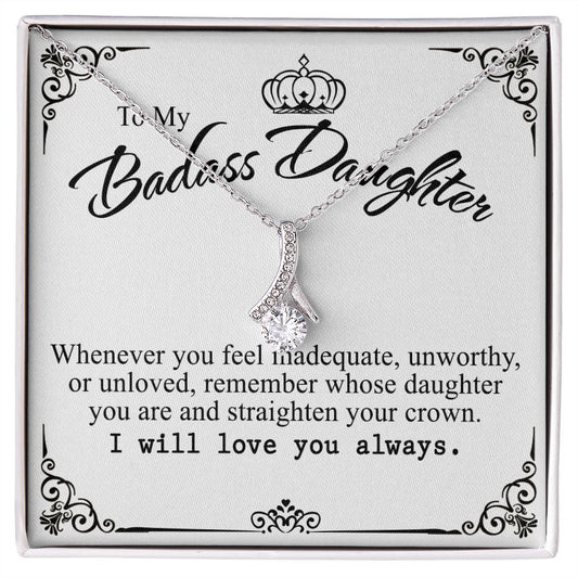 Bonus Daughter Gifts From Stepdad, Step Daughter Gifts From Stepmom, Stepdaughter Gifts From Stepdad, Father Stepdaughter Necklace, To My Bonus Daughter Necklaces, Christmas Gifts For Bonus7 Alluring Beauty Necklace