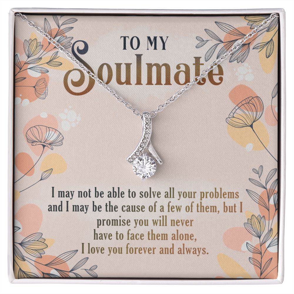 To My Soulmate Necklace for Women Birthday Christmas Jewelry Gifts For My Wife with Message Card Box Personalized Gift Present Pendant for Future Wife Soulmate Girlfriend Love 8 Alluring Beauty Necklace
