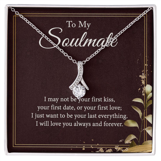 To My Soulmate Dancing Crystal Heart Cross Necklace Gift Set Alluring Beauty Necklace