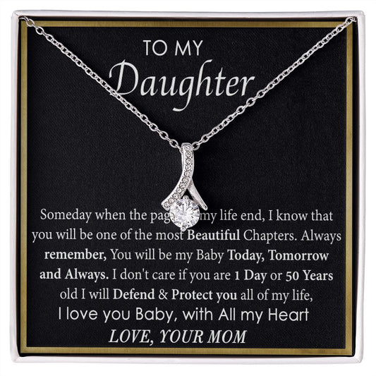 Mother Daughter Gift Ideas, To My Daughter Gift Necklace from Mom, Jewelry Pendant Present for Daughter, Birthday Christmas Gift Graduation Gifts for Daughters, Mother and Daughter Necklace 2136 Alluring Beauty Necklace