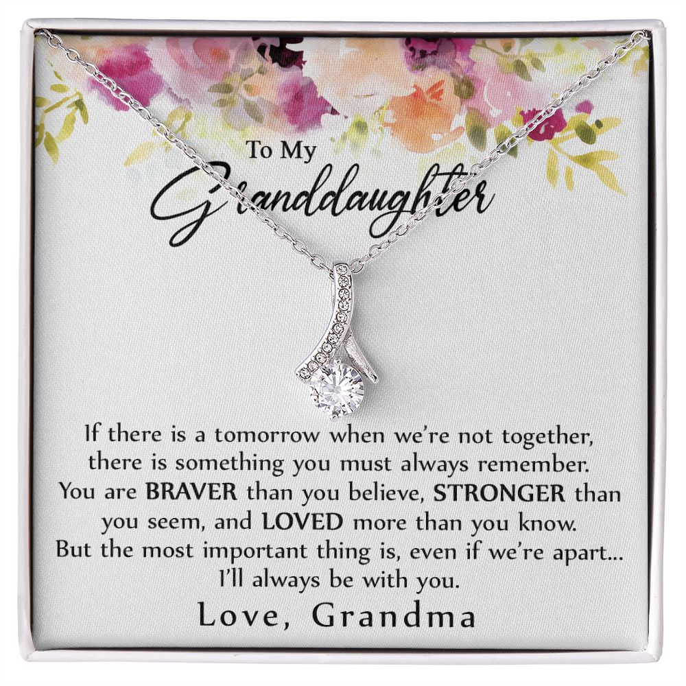 To My Granddaughter Love Knot Necklace, Graduation Gift For Girl From Grandma Alluring Beauty Necklace