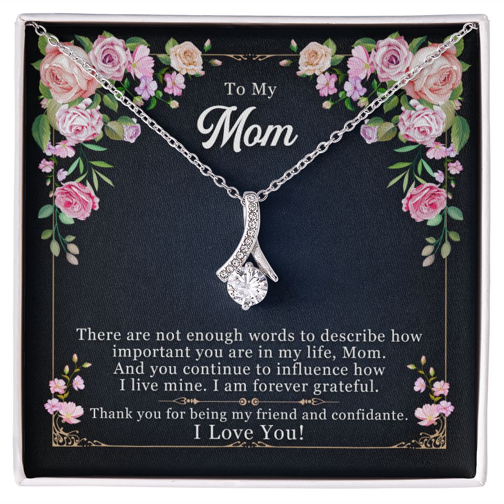 To My Mom Necklace Pendant Gift From Daughter Thank You For Being My Friend And Confidant With Message Card Gift For Mom Alluring Beauty Necklace