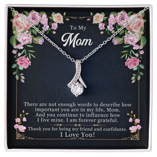 To My Mom Necklace Pendant Gift From Daughter Thank You For Being My Friend And Confidant With Message Card Gift For Mom Alluring Beauty Necklace
