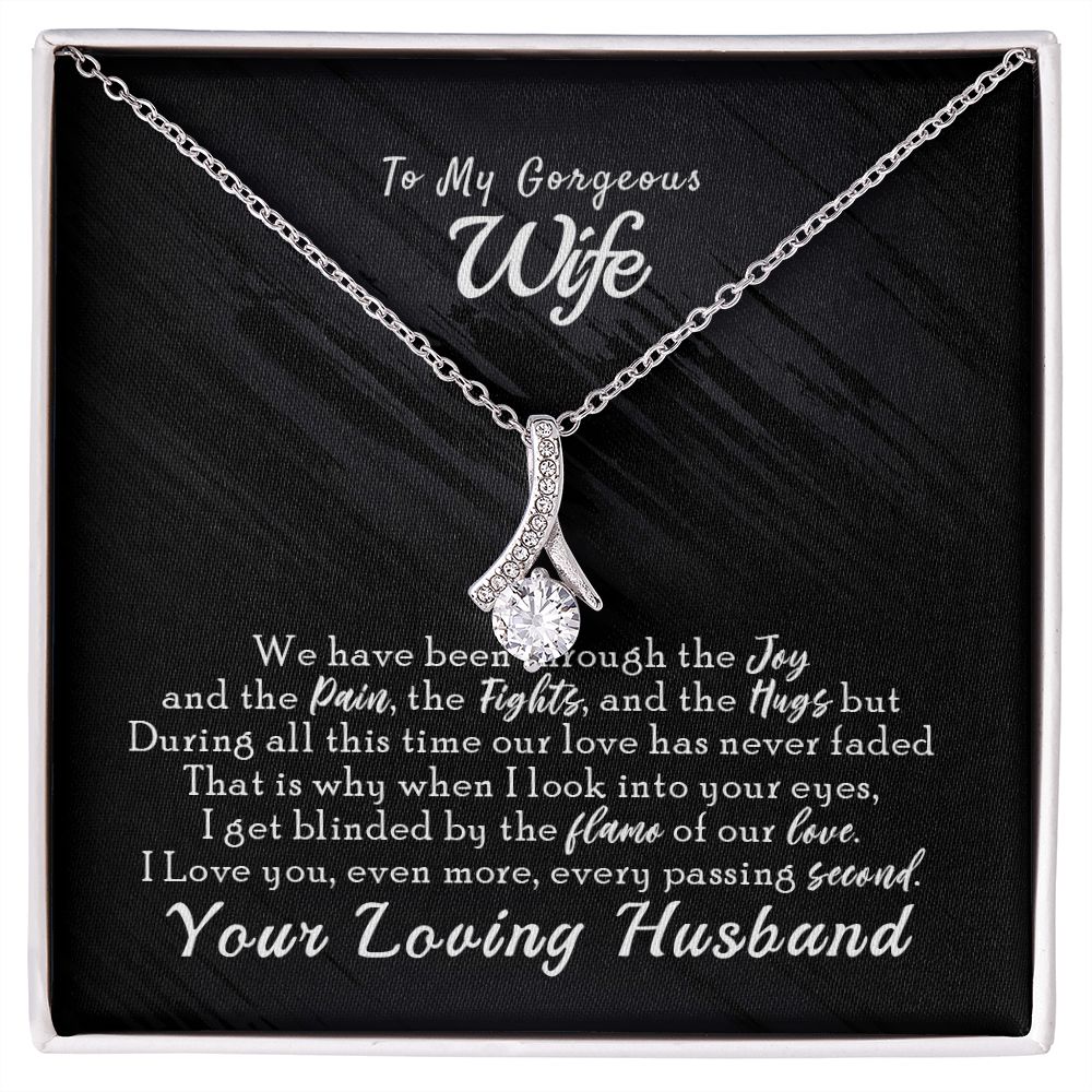 To My Wife Necklace from Husband, Personalized Necklace for Women, Luxury Necklace for Wife from Man Men, Wedding Anniversary Present For Wife, Beautiful Wife Jewelry Christmas Birthday Gift For Wife14 Alluring Beauty Necklace