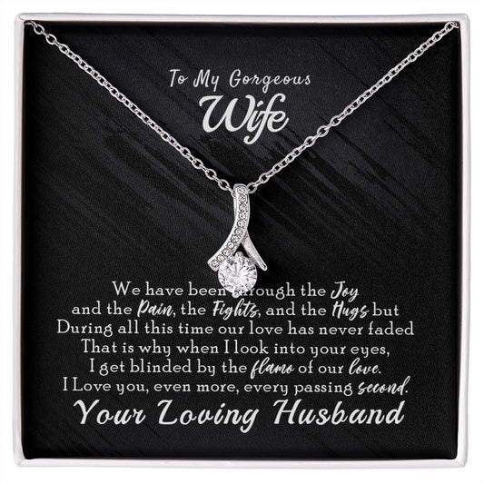 To My Wife Necklace from Husband, Personalized Necklace for Women, Luxury Necklace for Wife from Man Men, Wedding Anniversary Present For Wife, Beautiful Wife Jewelry Christmas Birthday Gift For Wife14 Alluring Beauty Necklace