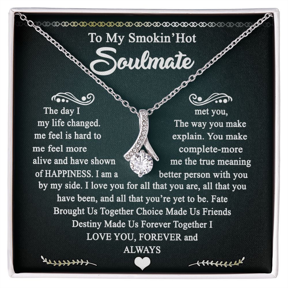 To My Smokin Hot Soulmate Necklace - Wife Gifts From Husband To My Wife Necklace, Gift for Her Romantic, Girlfriend Gifts Necklace for Wife from Men Includes Message Card and Gift Box 3 Alluring Beauty Necklace