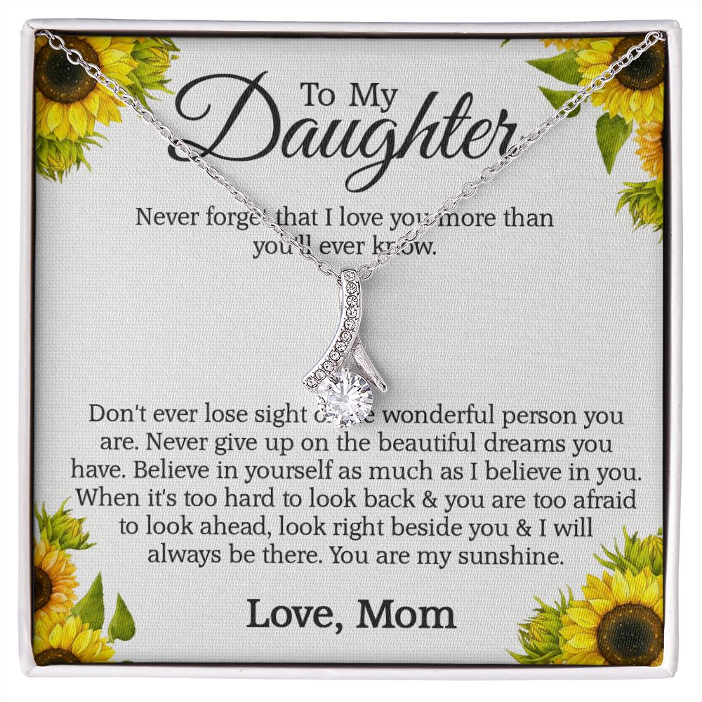 Mother Daughter Gift Ideas, To My Daughter Gift Necklace from Mom, Jewelry Pendant Present for Daughter, Birthday Christmas Gift Graduation Gifts for Daughters, Mother and Daughter Necklace 2132 Alluring Beauty Necklace