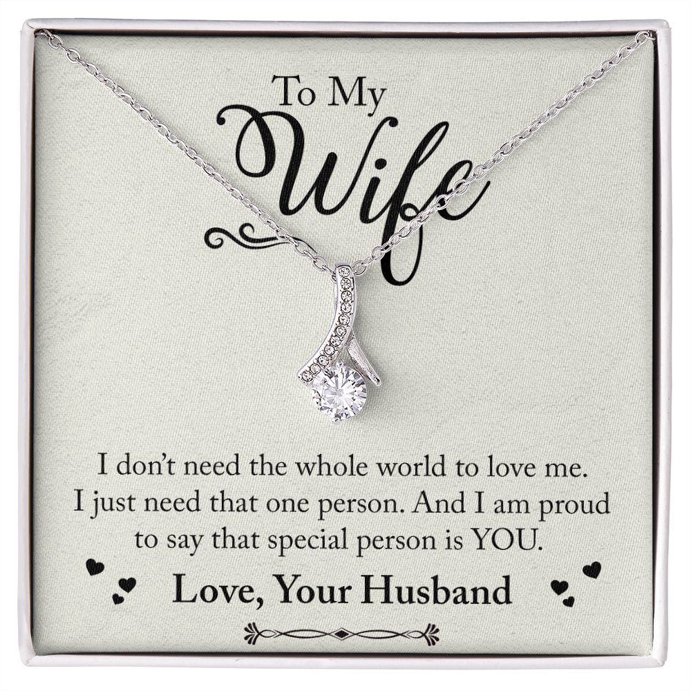 To My Wife Necklace from Husband, Personalized Necklace for Women, Luxury Necklace for Wife from Man Men, Wedding Anniversary Present For Wife, Beautiful Wife Jewelry Christmas Birthday Gift For Wife24 Alluring Beauty Necklace