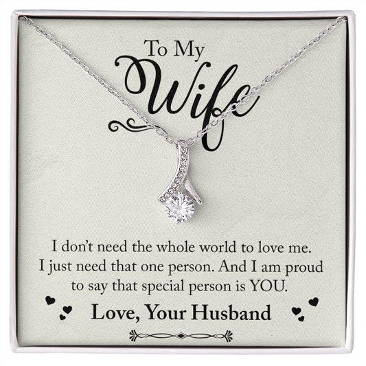 To My Wife Necklace from Husband, Personalized Necklace for Women, Luxury Necklace for Wife from Man Men, Wedding Anniversary Present For Wife, Beautiful Wife Jewelry Christmas Birthday Gift For Wife24 Alluring Beauty Necklace