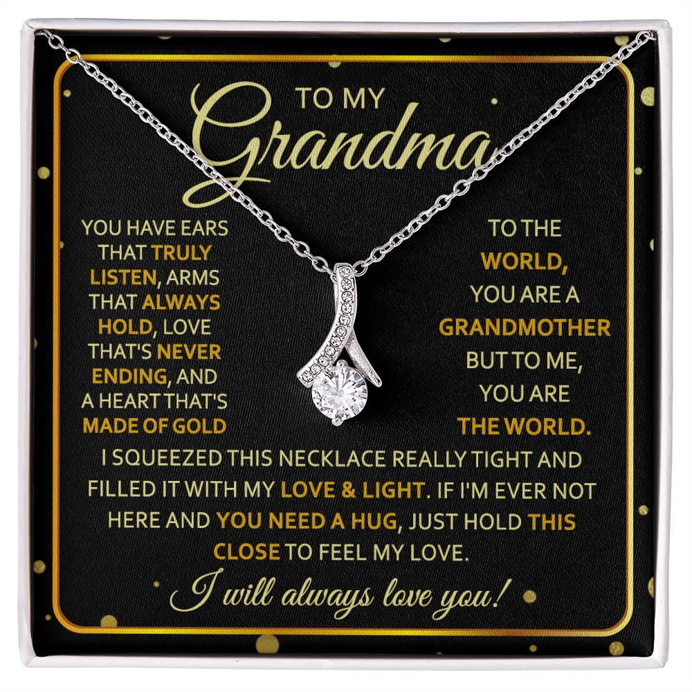To My Grandma Necklace, Gift for Grandmother Necklace, Mothers Day Gift For Grandma Nana, Grandma Jewelry From Grandchildren GrandKids , Jewelry Box Gift For Grandma Grandmother7 Alluring Beauty Necklace