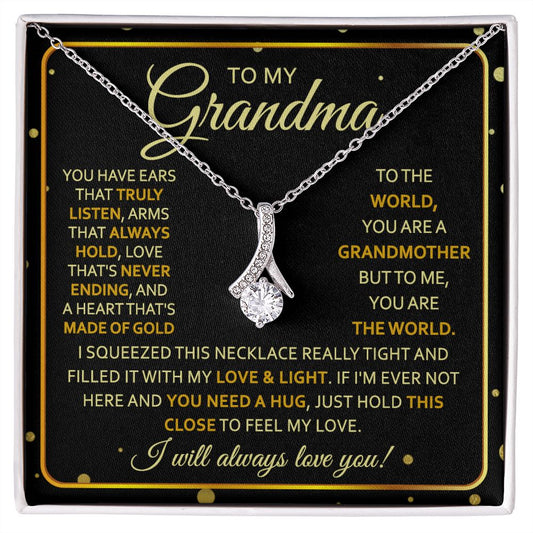 To My Grandma Necklace, Gift for Grandmother Necklace, Mothers Day Gift For Grandma Nana, Grandma Jewelry From Grandchildren GrandKids , Jewelry Box Gift For Grandma Grandmother7 Alluring Beauty Necklace