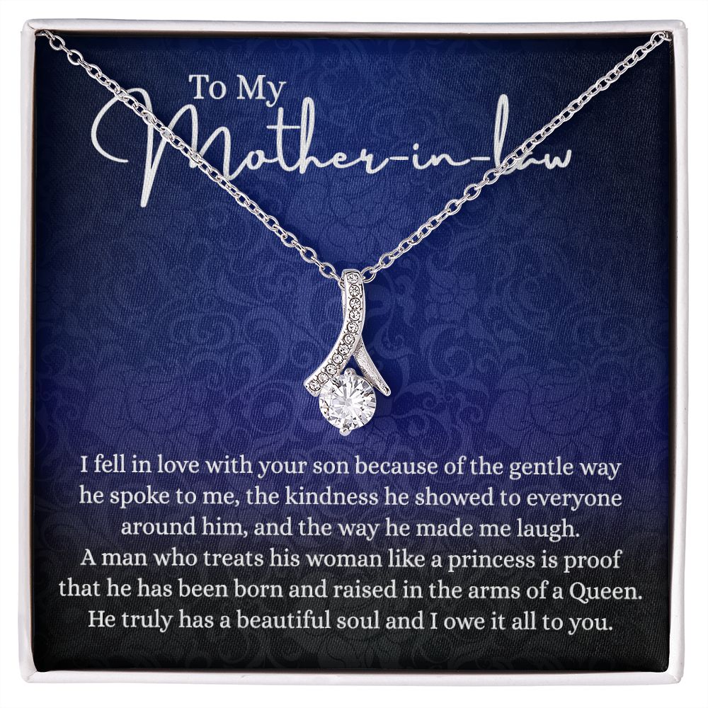 To My Mother in Law Necklace, Mother in Law Jewelry Box, Gift Card, Necklace for Mother in Law Jewelry Gift to My Mother-in-law on Wedding Day Mother's day gift for Mother in Law Alluring Beauty Necklace