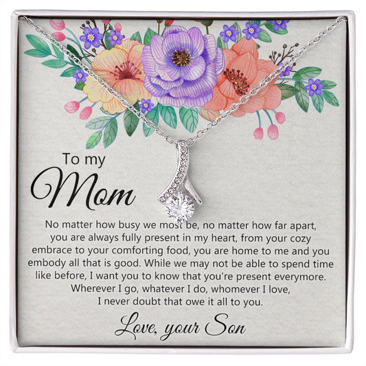 To my Mom Love Your Son Necklace, Meaningful Gift for Mom Necklace Jewelry for Women, Gift for Mom from Son, Son to Mom Jewelry Box, Mom Gift on Mother's Day Birthday Holiday Present Alluring Beauty Necklace
