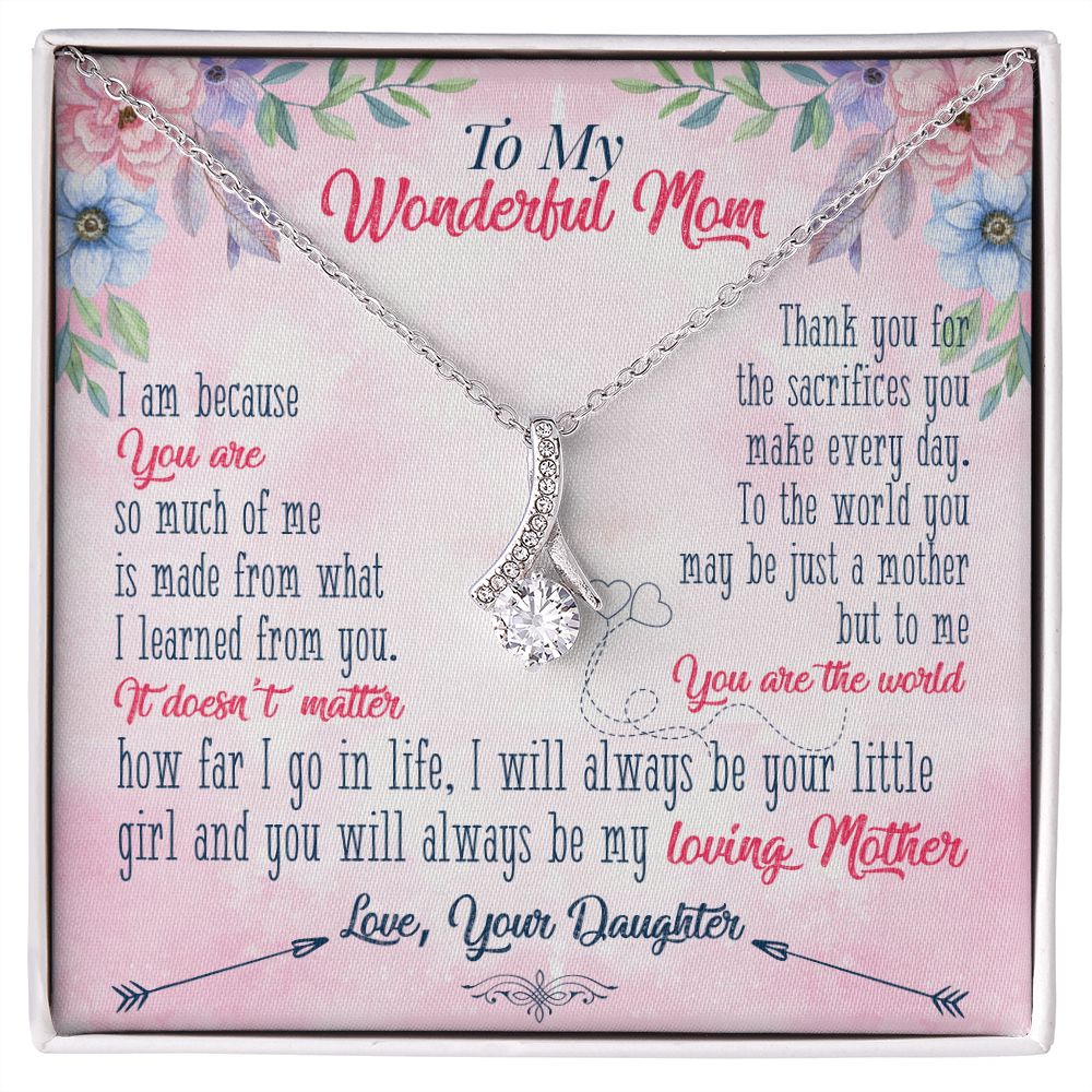 To My Wonderful Mom Necklace Pendant Gift From Daughter Necklace Gift For To Mom Happy Mother's Day Mother In Law Gift On Birthday Anniversary Gift 30821 Alluring Beauty Necklace