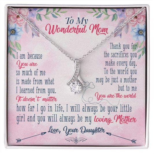 To My Wonderful Mom Necklace Pendant Gift From Daughter Necklace Gift For To Mom Happy Mother's Day Mother In Law Gift On Birthday Anniversary Gift 30821 Alluring Beauty Necklace