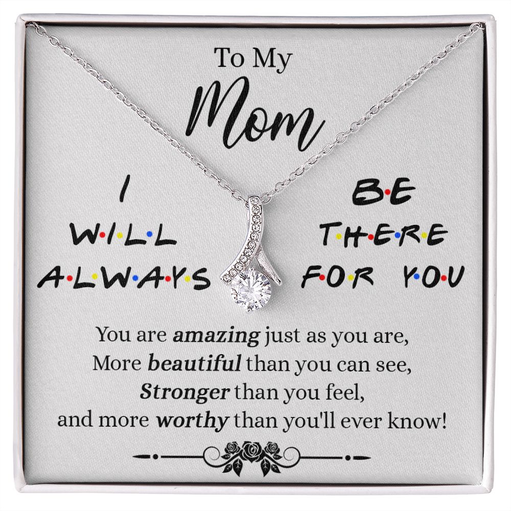 Mother Daughter Necklace Gifts For Mom Birthday Christmas Mothers Day Present To My Mom Jewelry Pendant Message Card Gift Box Alluring Beauty Necklace