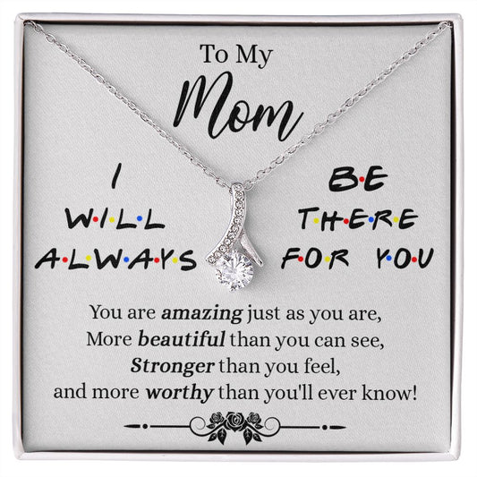 Mother Daughter Necklace Gifts For Mom Birthday Christmas Mothers Day Present To My Mom Jewelry Pendant Message Card Gift Box Alluring Beauty Necklace