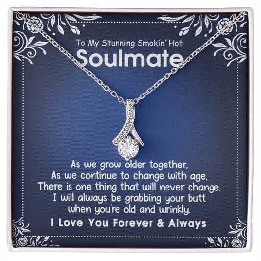 To My Smokin Hot Soulmate Necklace - Wife Gifts From Husband To My Wife Necklace, Gift for Her Romantic, Girlfriend Gifts Necklace for Wife from Men Includes Message Card and Gift Box 5 Alluring Beauty Necklace