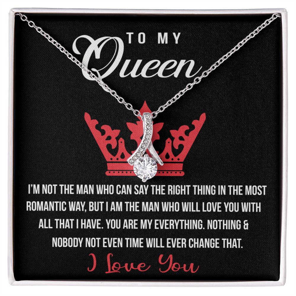 To My Queen Love Knot Necklace, Gift For Wife Girlfriend Soulmate Future Wife Alluring Beauty Necklace