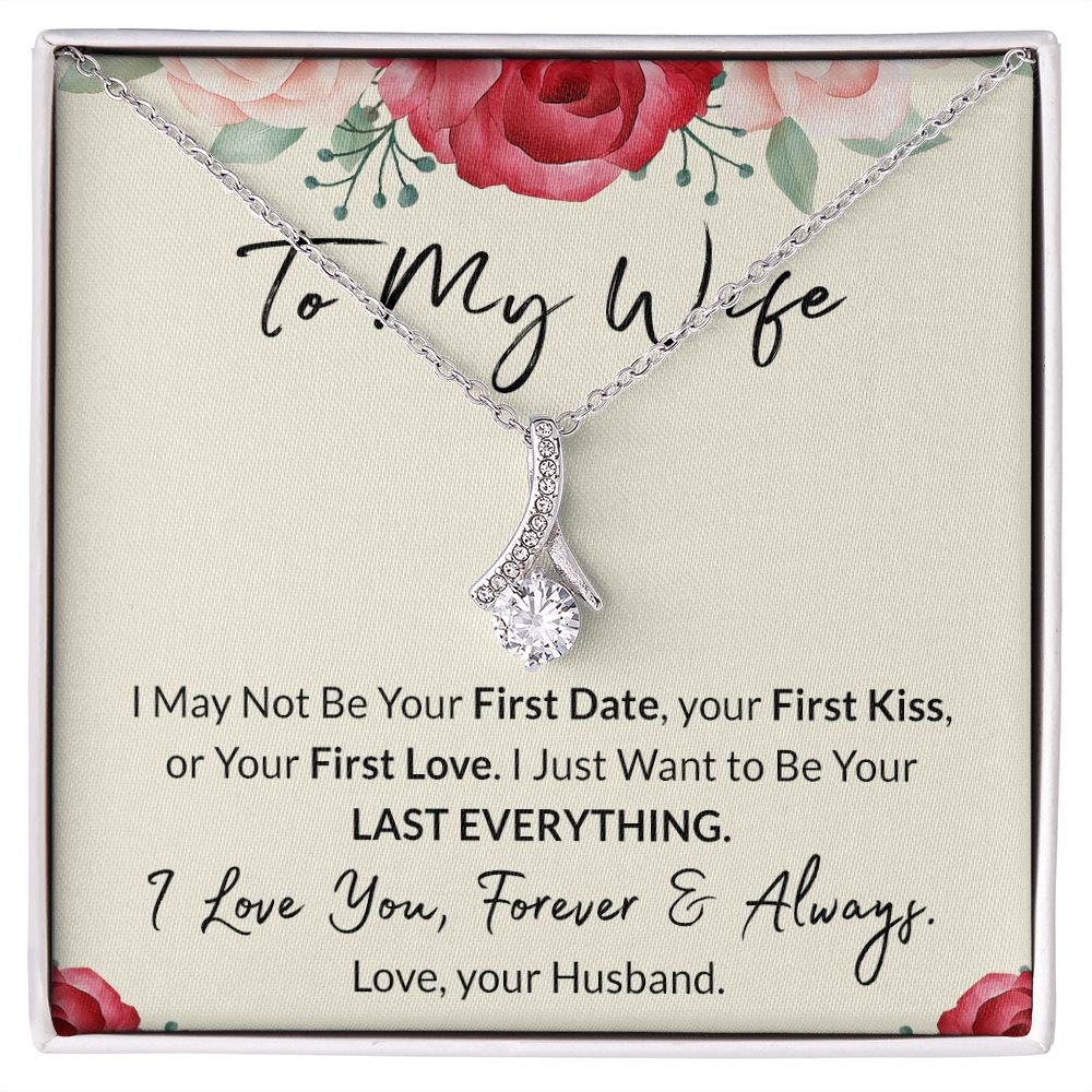 To My Wife Necklace from Husband, Personalized Necklace for Women, Luxury Necklace for Wife from Man Men, Wedding Anniversary Present For Wife, Beautiful Wife Jewelry Christmas Birthday Gift For Wife18 Alluring Beauty Necklace