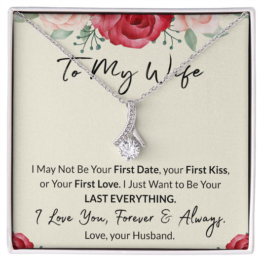 To My Wife Necklace from Husband, Personalized Necklace for Women, Luxury Necklace for Wife from Man Men, Wedding Anniversary Present For Wife, Beautiful Wife Jewelry Christmas Birthday Gift For Wife18 Alluring Beauty Necklace