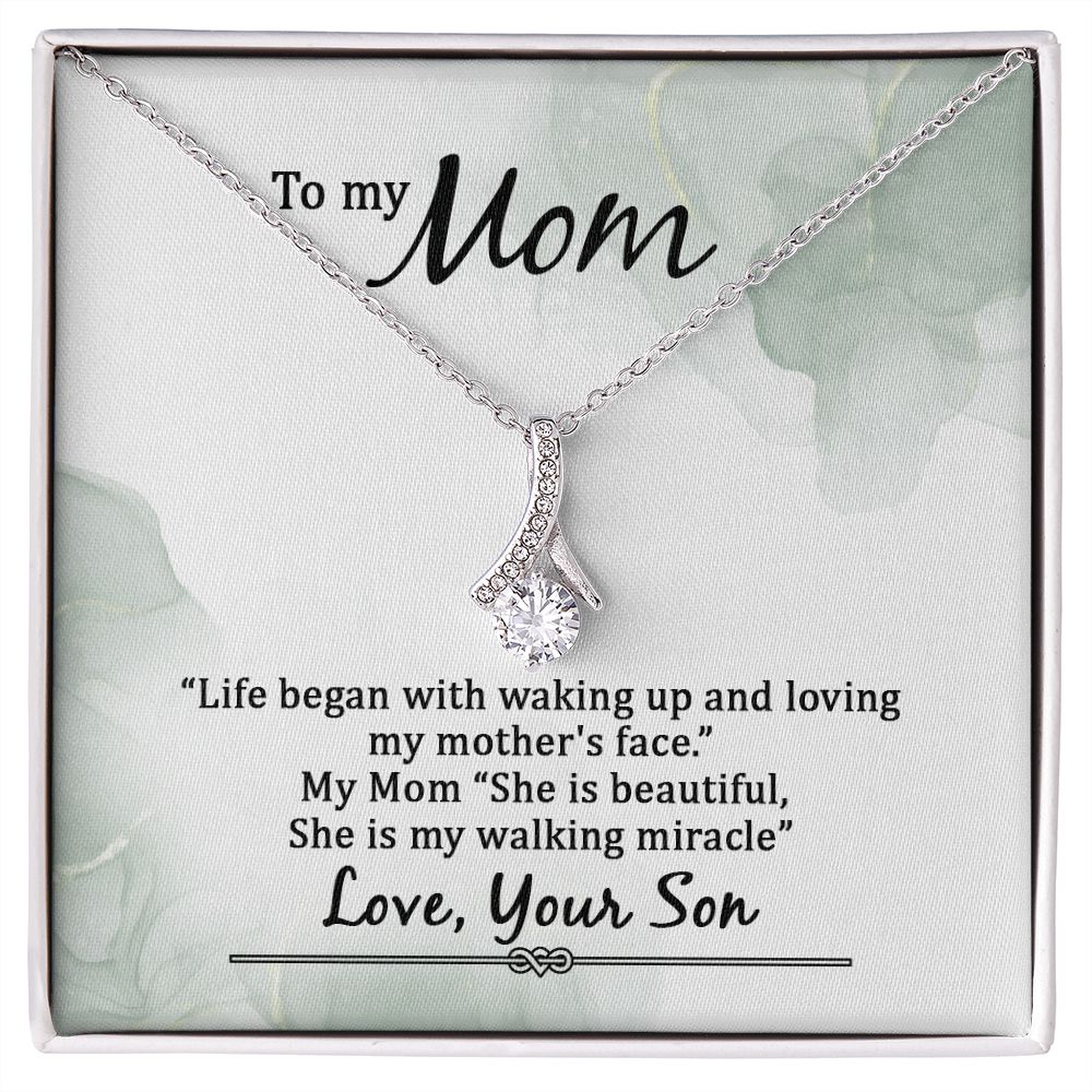 Mom Necklace Gifts for Mom from Daughter to Mom Gifts for Mothers Day from Daughter, To My Mom Necklace from Daughter to Mom Birthday Gifts Necklace with Message Card and Gift Box20 Alluring Beauty Necklace