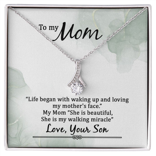 Mom Necklace Gifts for Mom from Daughter to Mom Gifts for Mothers Day from Daughter, To My Mom Necklace from Daughter to Mom Birthday Gifts Necklace with Message Card and Gift Box20 Alluring Beauty Necklace