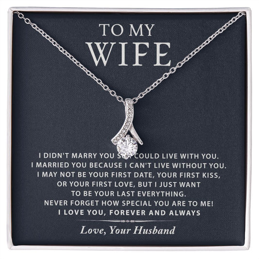 To My Wife Necklace from Husband, Personalized Necklace for Women, Luxury Necklace for Wife from Man Men, Wedding Anniversary Present For Wife, Beautiful Wife Jewelry Christmas Birthday Gift For Wife16 Alluring Beauty Necklace