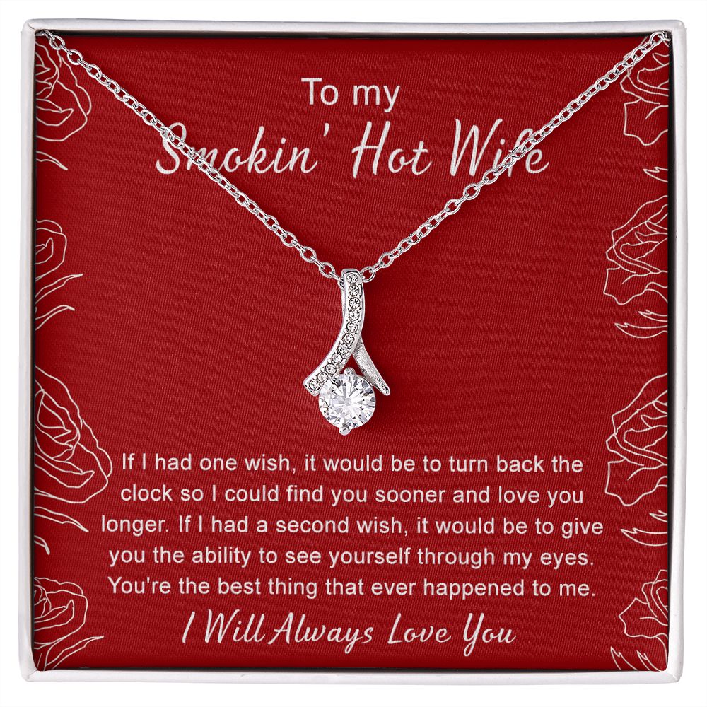 To My Wife Necklace from Husband, Personalized Necklace for Women, Luxury Necklace for Wife from Man Men, Wedding Anniversary Present For Wife, Beautiful Wife Jewelry Christmas Birthday Gifts For Wife4 Alluring Beauty Necklace