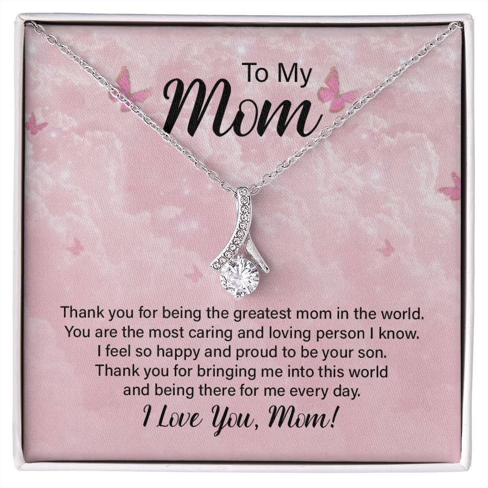 To My Mom Necklace, Gift For Mom, Mother's Day Gift from Daughter, Mom Jewelry Gift for Mothers Day, Birthday Gift for Mother, Moms Gift from Daughter Son, Necklace for Mom Mother 24 Alluring Beauty Necklace
