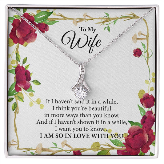 Birthday Gifts For Wife, Necklace Gifts For Wife From Husband, To My Wife Jewelry For Women , To My Wife Necklace  from Husband Wedding Anniversary Present For Wife, Beautiful Wife Jewelry Christmas19 Alluring Beauty Necklace