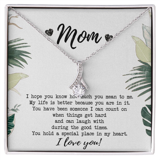 Mothers Day Gift, Gift for Mom, Birthday, Heart Necklace, Mother Daughter Necklace, Gifts for Mom from Daughter, from Son to Mom Alluring Beauty Necklace