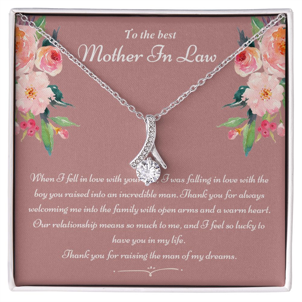 To The Best Mother In Law Gifts, Love Knot Necklace, Mother's Day Necklace Gifts Alluring Beauty Necklace