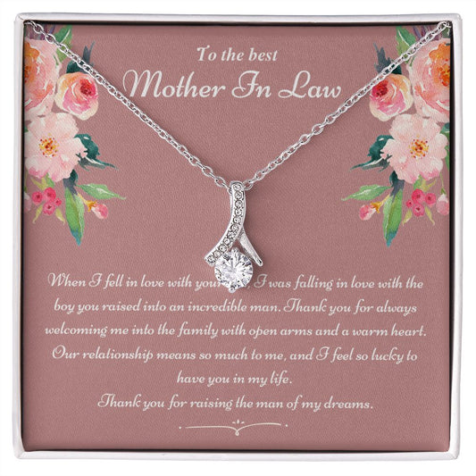 To The Best Mother In Law Gifts, Love Knot Necklace, Mother's Day Necklace Gifts Alluring Beauty Necklace